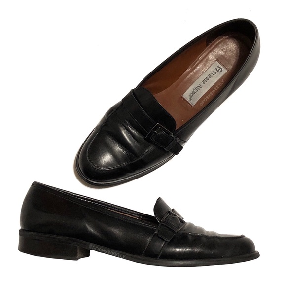 Etienne Aigner Shoes - Etienne Aigner Carver Black Leather Loafers